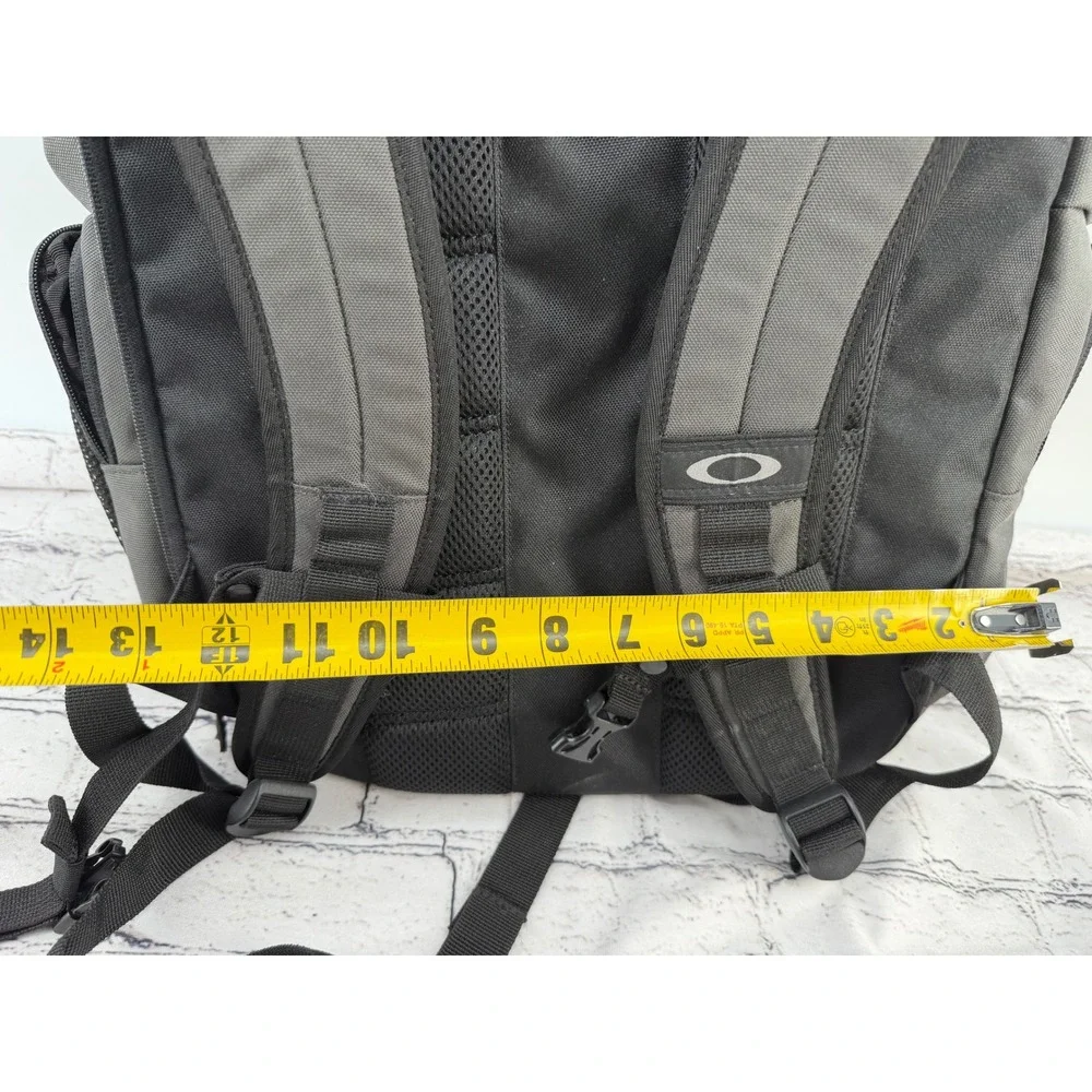 Oakley Backpack Grey Black Lifes Good Embroidered Laptop Multi Pockets